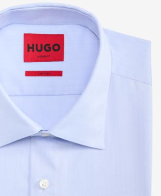 hugo modern fit dress shirt HUGO Modern-fit shirt in striped linen, Men, Size: 16, beige