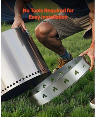 Fire Pit Stand for Bonfire Stove, Stainless Steel Outdoor Support Ring