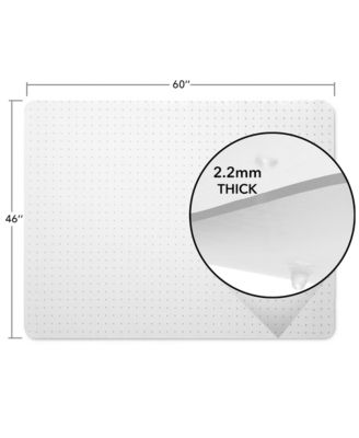 46" x 60" Office Chair Desk Floor Mat for Low Pile Carpet, Clear