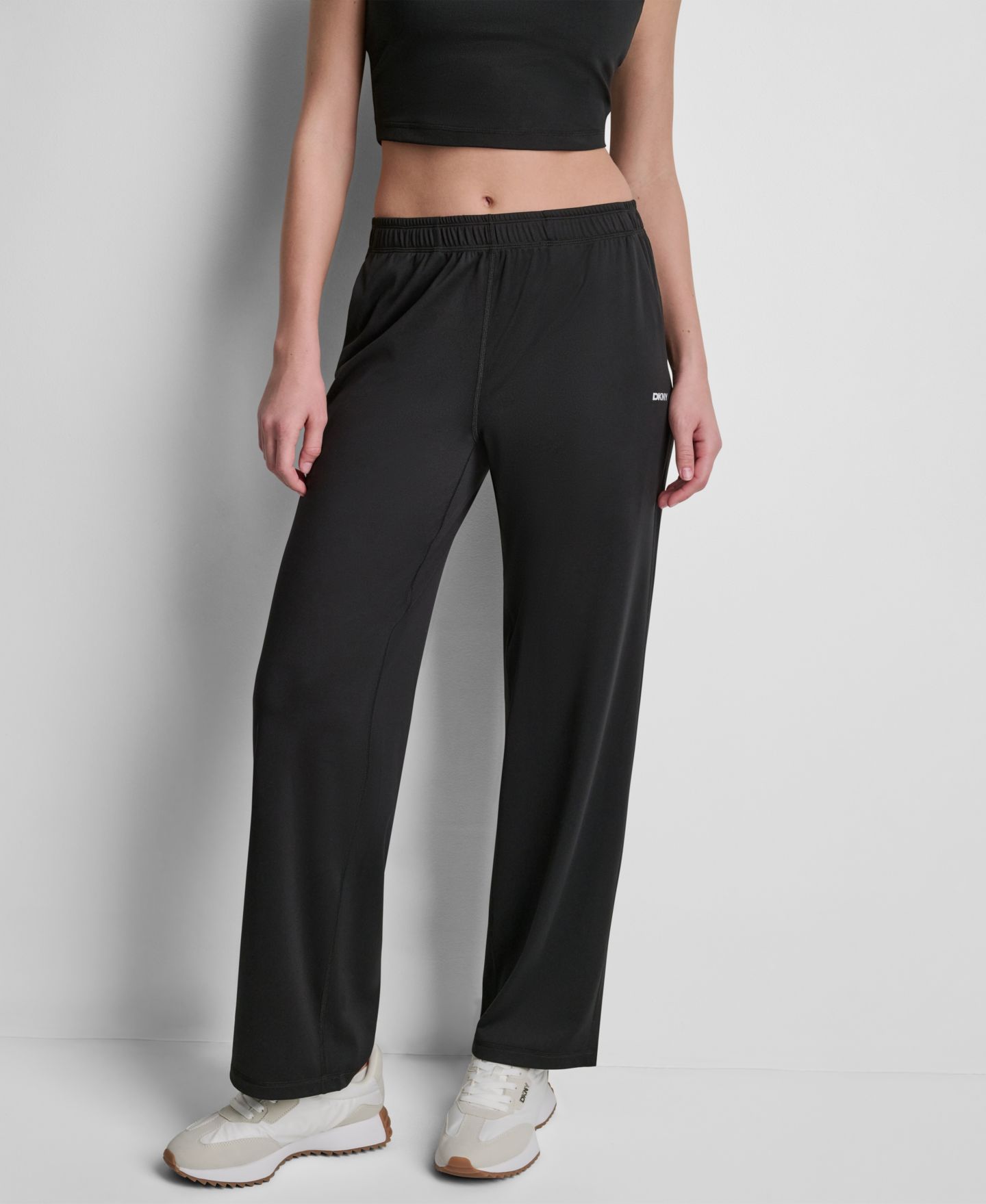 Женские брюки DKNY Sport Balance Compression Mid-Rise Straight Leg, цвет: Чёрный — фото 3