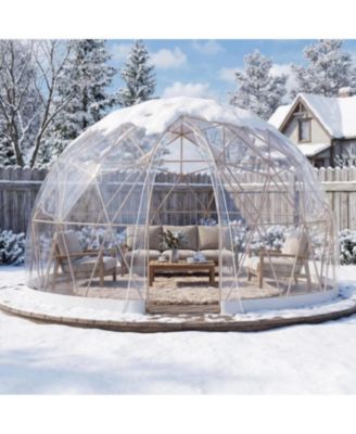 Outdoor Igloo Tent Dome for Winter, 12x12 Clear Bubble Tent for 4–7 People