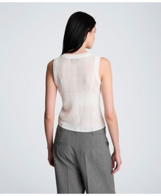 Women's Sheer Variegated Rib Vest