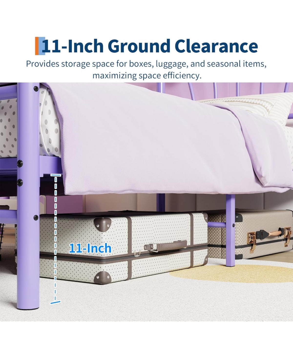 gaomon Twin Kids Bed Frame with Headboard & Footboard, Heart-Shaped Metal Platform Bed, Strong Steel Slats, Noise-Free, No Box Spring