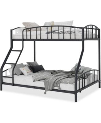 Metal Bunk Bed with Ladder & Guardrail, Heavy Duty Steel Frame, Space Saving Bed for Kids.