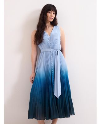 Women's Mira Pleated V-Neck Midi Dress