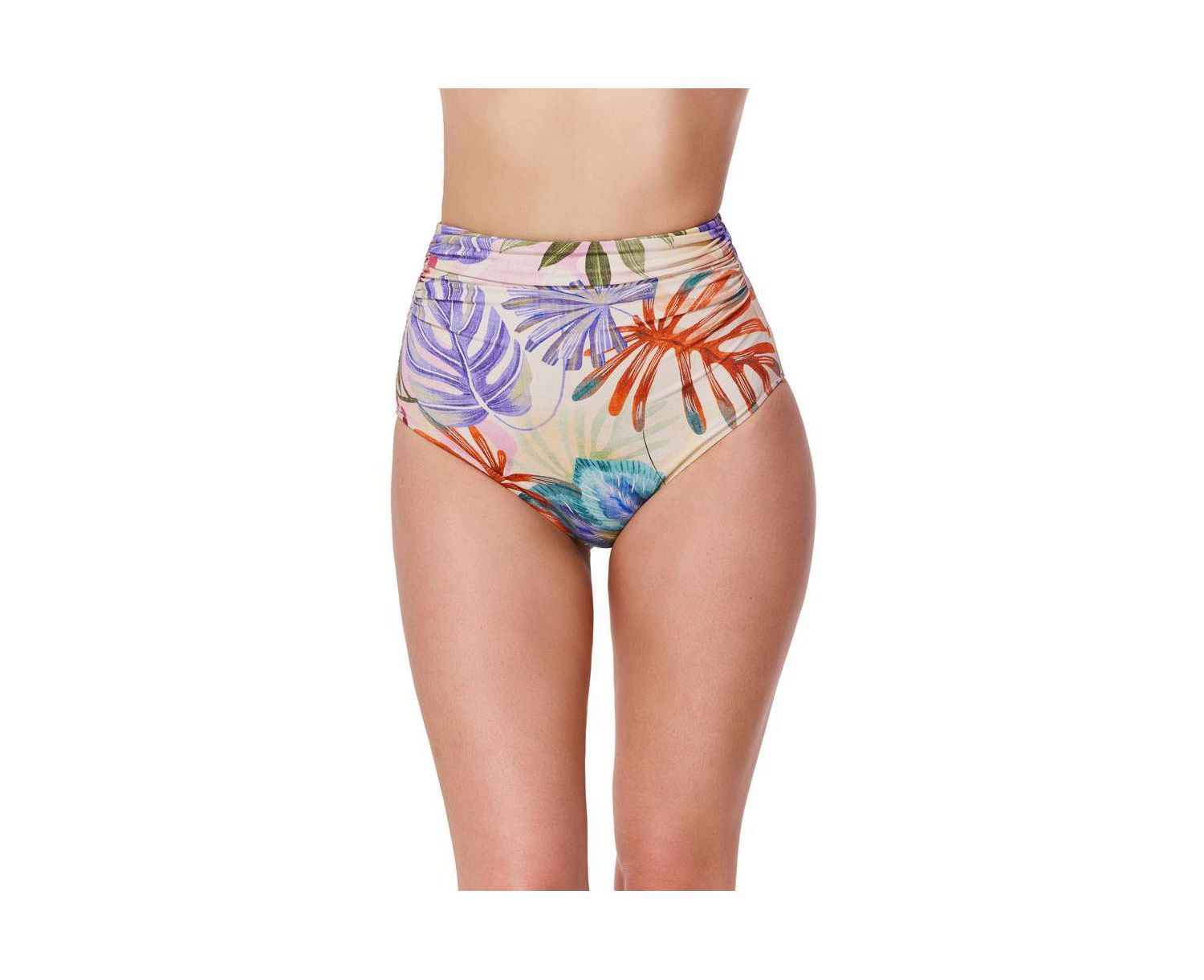 Women's Cherry Blossom Shirred High Waist Swim Bottom
