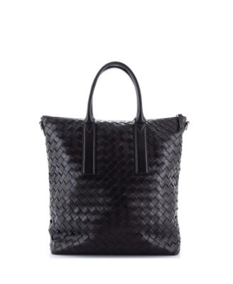 North South Convertible Zip Tote Intrecciato Leather