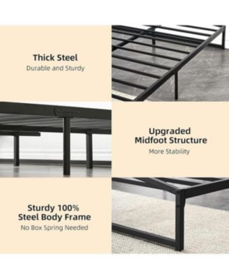 10-Inch-High Metal Platform Bed Frame - Sturdy Steel Slat Support