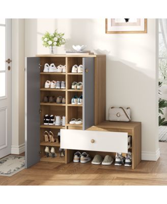 Modern Multi-functional Storage Shoe Cabinets with Adjustable Shelves