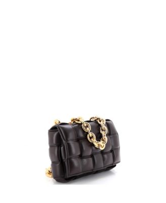 Cassette Chain Crossbody Bag Padded Maxi Intrecciato Leather