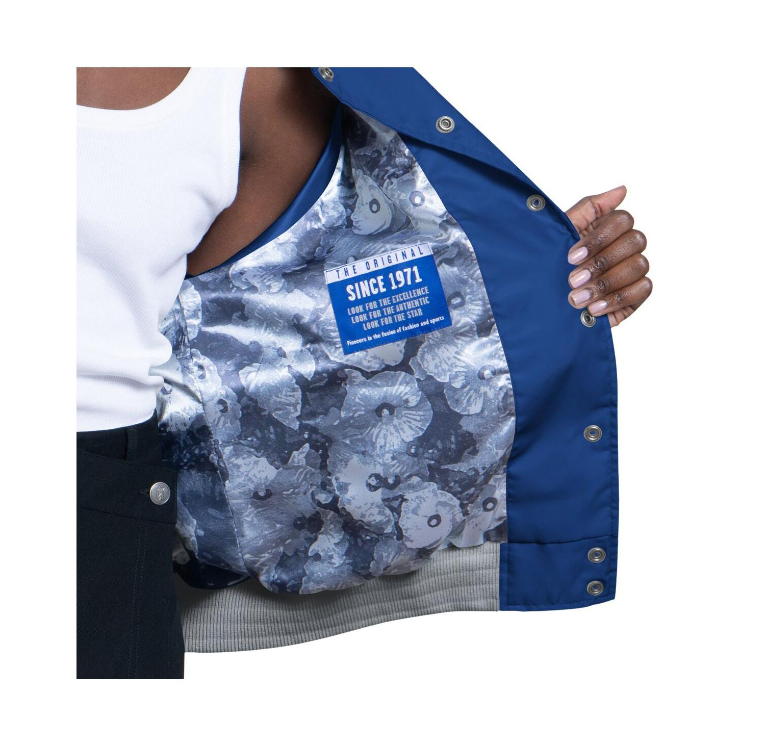 Women's White/Royal Los Angeles Dodgers Blitz Varsity Raglan Full-Snap Satin Jacket