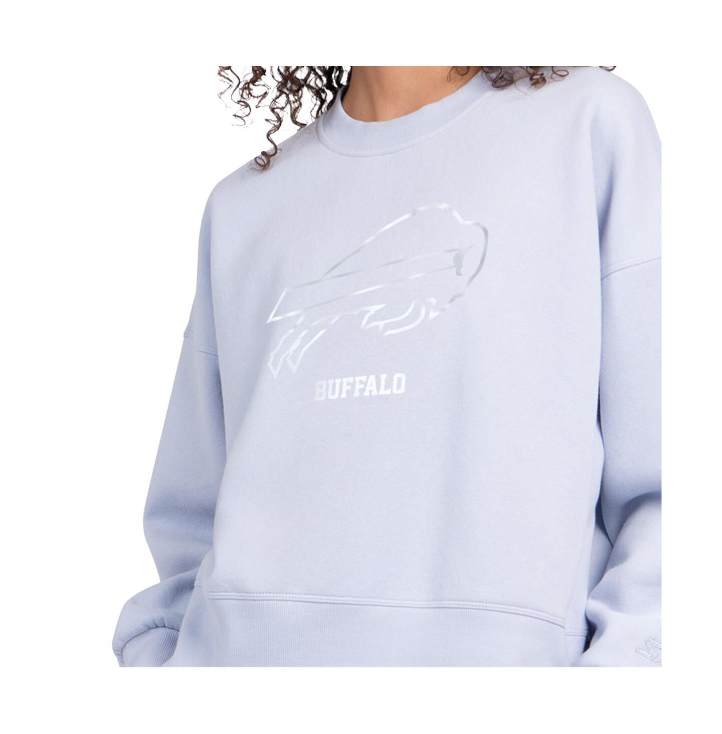 Женский свитшот Starter Light Blue Buffalo Bills Travel Pastels Boxy Fleece — фото 2