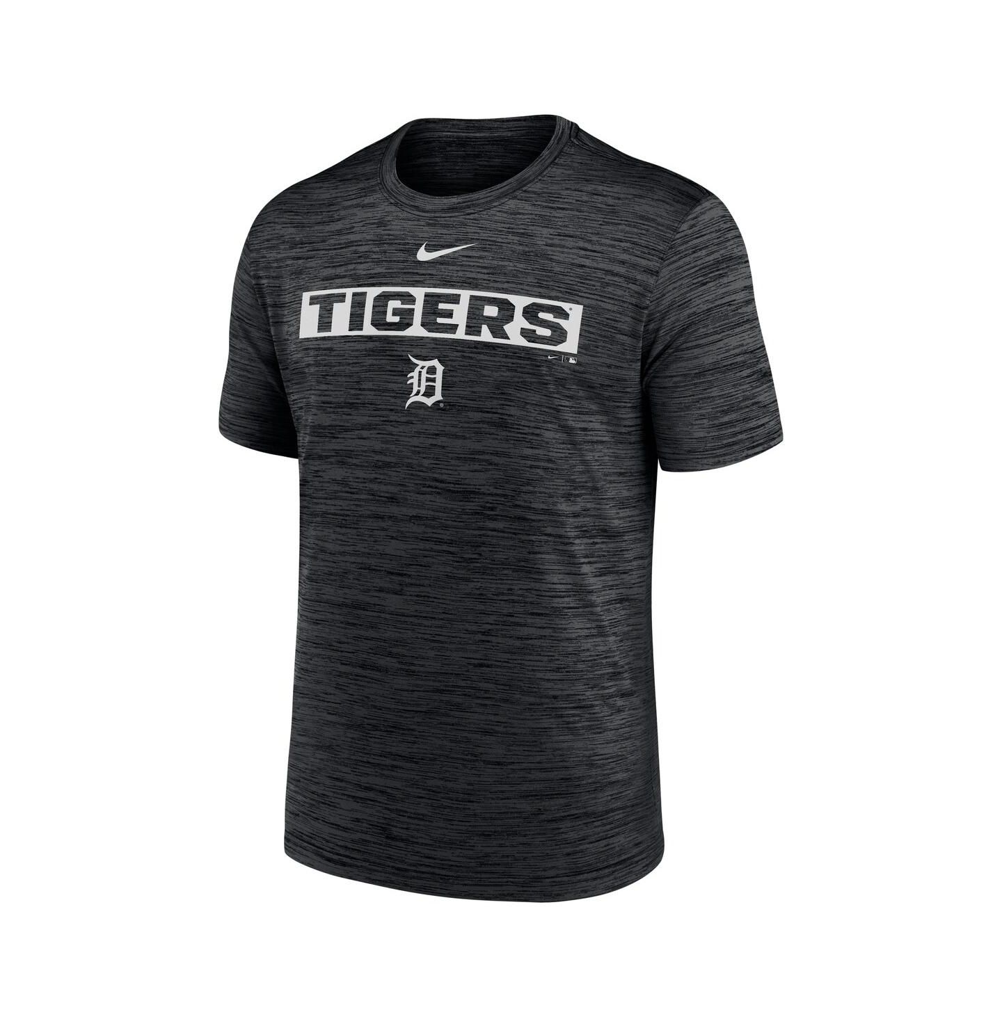 Мужская футболка Nike Black Detroit Tigers Velocity Dri-FIT — фото 2