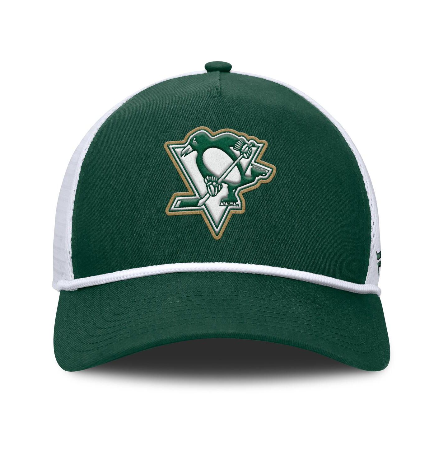 Мужская кепка Fanatics Green/White Pittsburgh Penguins Bermuda A-Frame Adjustable Hat — фото 4