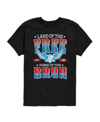 Boys' 8-20 Land Of The Free Home Of The Bruh Short-Sleeve Graphic T-Shirt