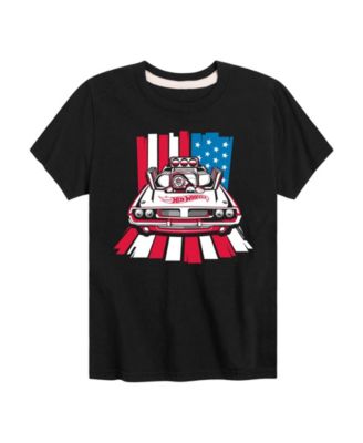 Hot Wheels Boys' Toddler 2T-5T Usa Stripes Short-Sleeve Graphic T-Shirt - Black