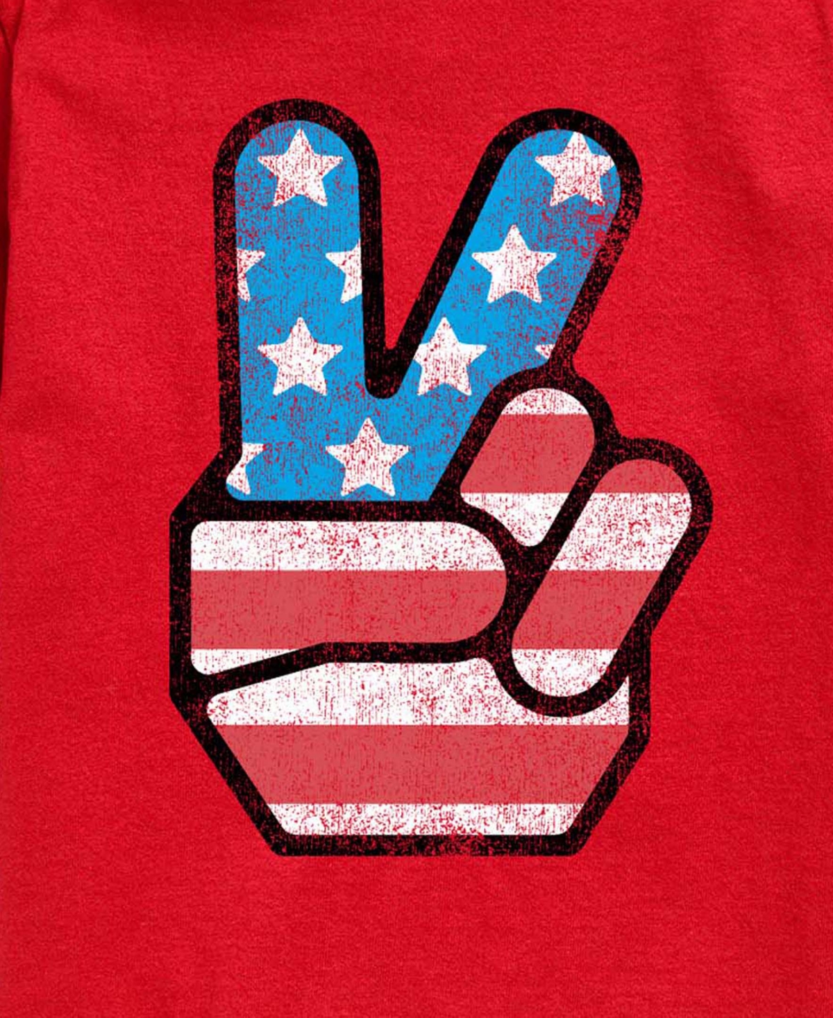 Hybrid Boys' 8-20 Instant Message Usa Flag Peace Short-Sleeve Graphic T-Shirt