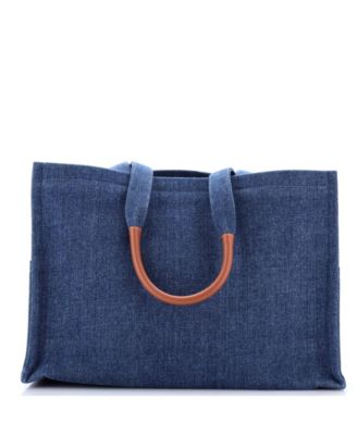 Large Cabas Thais Tote Denim with Applique