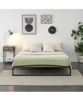 King 6 Inch Metal Platform Bed Frame - Steel Slat Support No Box Spring