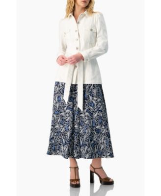 Women's Long Biker Jacket with Belt