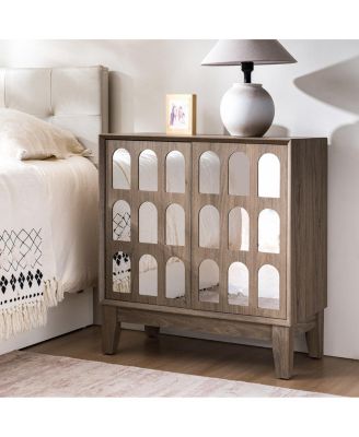 Sideboard Buffet, Mid Century Modern Storage Cabinet with Doors & Shelves