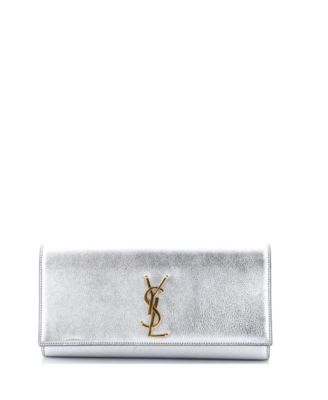 Long Classic Monogram Clutch Metallic Calfskin