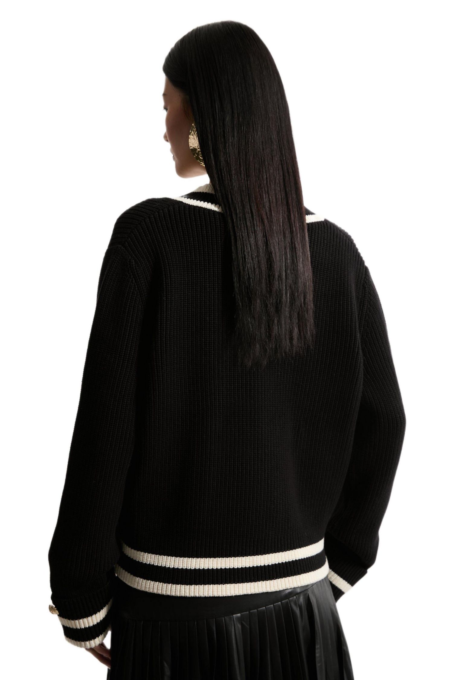 Women's Cotton V-Neck Knit Boxy Jumper