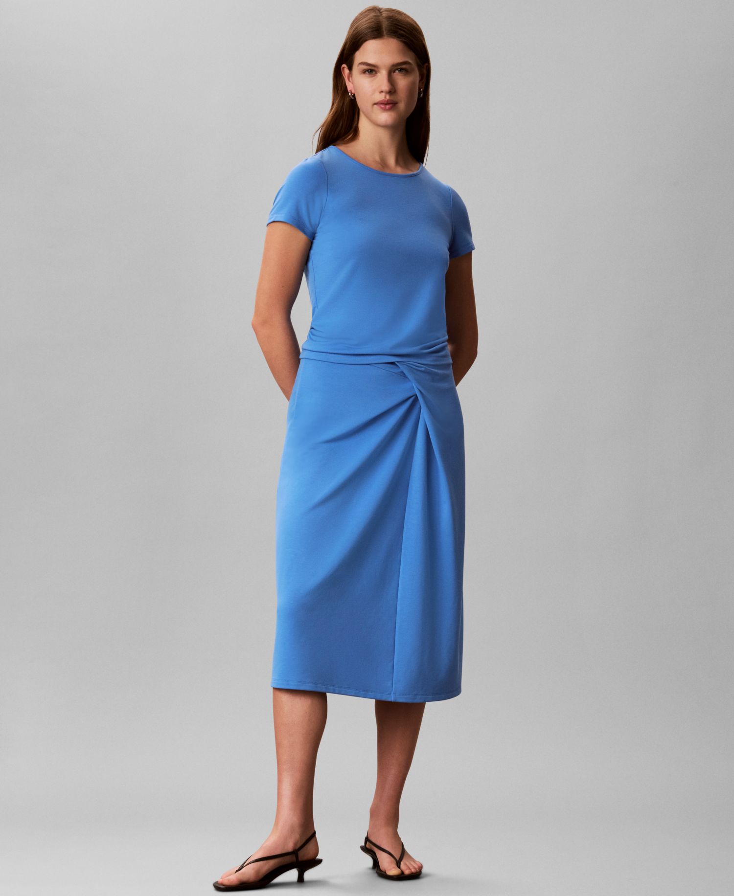 Women's Slim-Fit Crew-Neck T-Shirt and Slim-Fit Midi Skirt