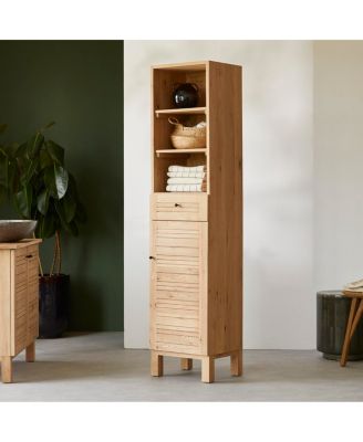 Soho 180 tall bathroom unit in oak