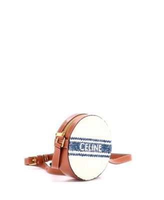 Plein Soleil Round Purse on Strap Canvas with Leather
