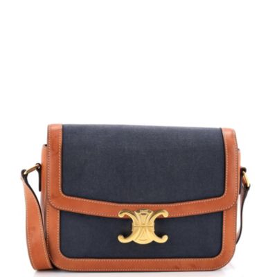 Medium Triomphe Shoulder Bag Canvas with Leather
