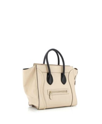 Mini Bicolor Luggage Bag Leather