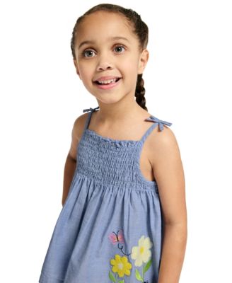 Girls' 2T-6X Woven Oxford Tunic and Ruffle Trim Shorts, 2-Piece Set