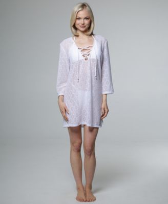 Women's Lace-Up Tunic Cover-Up