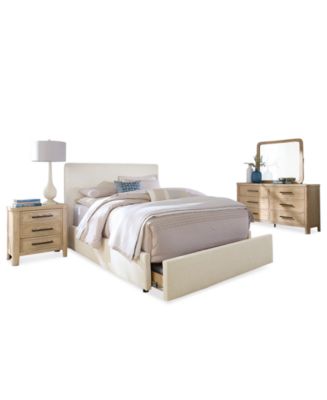Marcel 3-Pc. Upholstered California King Storage Bed Set (Bed, Dresser ...