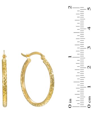 Diamond Cut Hoop Earrings in 10k Yellow Gold