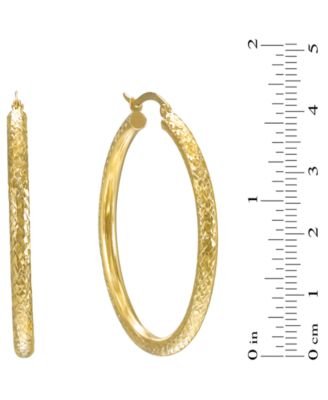 Diamond Cut Hoop Earrings in 10k Yellow Gold