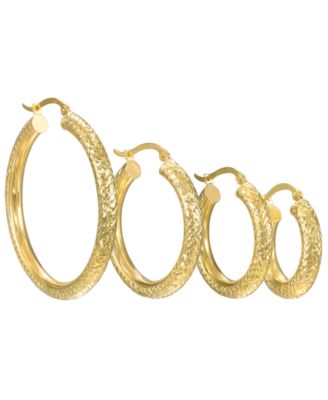 Diamond-Cut Hoop Earrings in 10k Yellow Gold