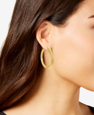 Diamond Cut Hoop Earrings in 10k Yellow Gold