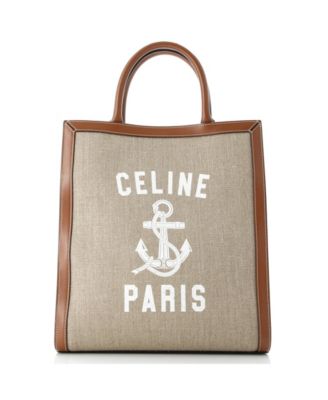 Small Vertical Cabas Tote Printed Canvas and Leather