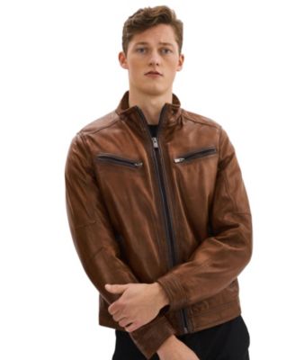 Men's GUNNAR Leather Biker Jacket