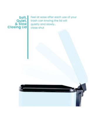 1.3 Gallon Slim Stainless Steel Trash Can with Step on Pedal and Soft Close Lid