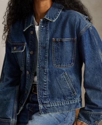 Women's Spread Collar Denim Jacket