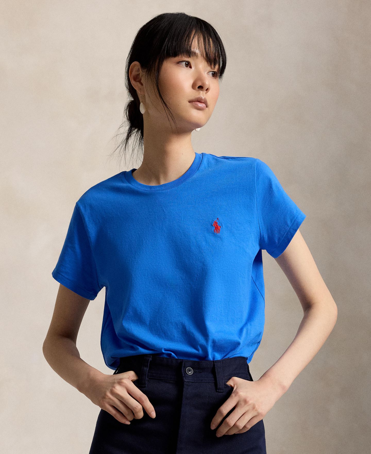 Женская футболка Polo Ralph Lauren Crewneck, цвет: Синий — фото 3