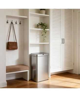 18 Gallon Stainless Steel Rectangular Motion Sensor Trash Can for Kitchen