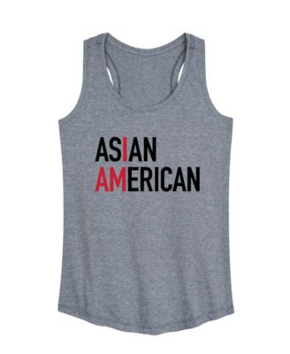 Plus Size Instant Message Am Asian American Racerback Graphic Tank T-shirt