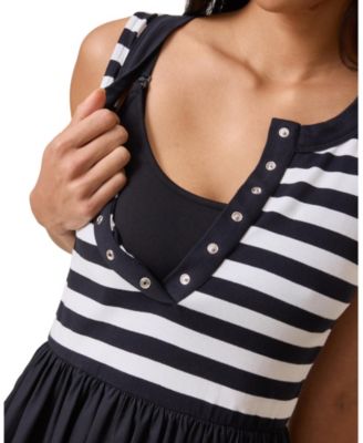 Maternity Charlotte Mixed Media Nursing Midi Dress