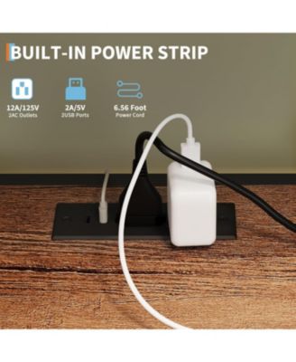 Bar Cabinet with Power Outlets, 71.2" Tall Wine Liquor Cabinets with LED Lights