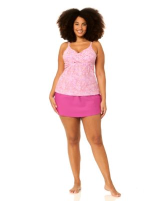 Plus Size Underwire Aries Printed Swim Tankini Top