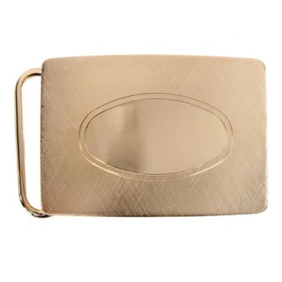 Men's Oval Signet Brass Based Compression Belt Buckle